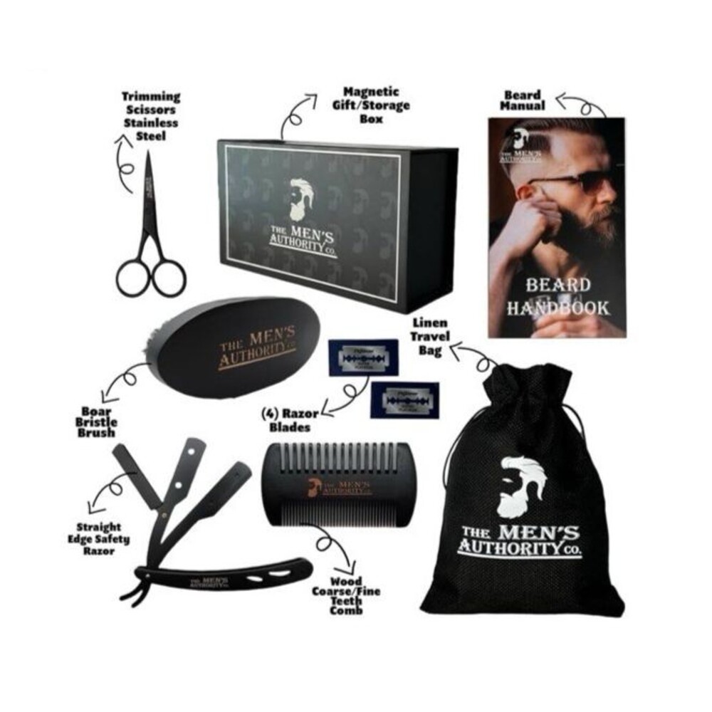 NEW M.A.C. The Men's Authority The Legendary Beard Kit 6pc w/ Black Gift Box